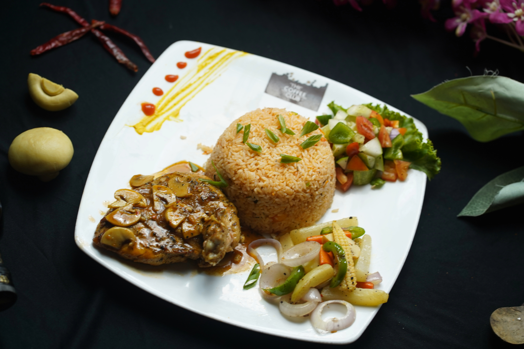 Mushroom Gravy Chicken Rice